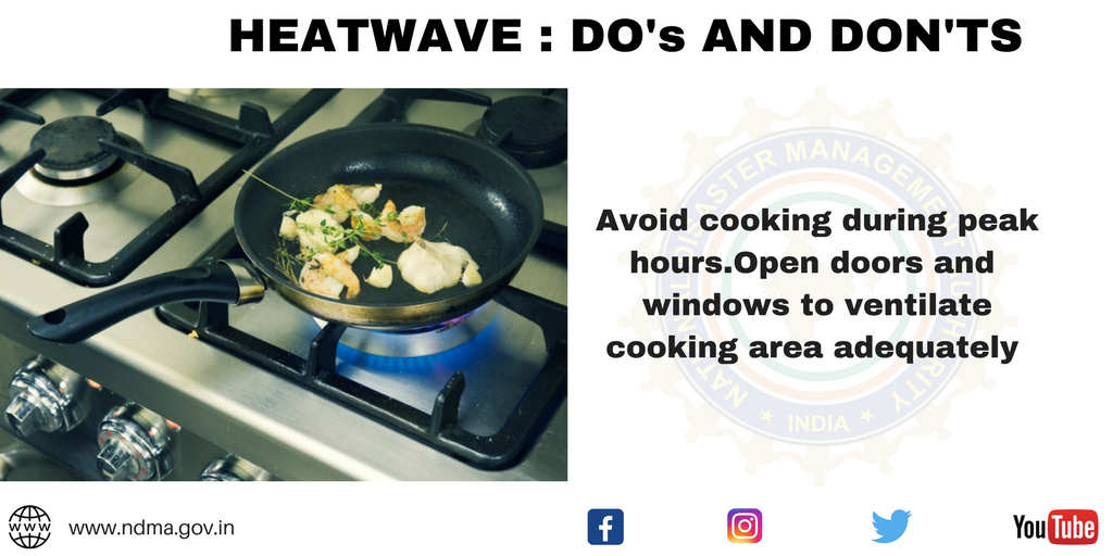 Avoid cooking during peak hours. Open doors and windows to ventilate cooking area adequately